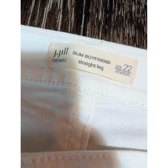 J. Jill White Slim Boyfriend Jeans - Women's 22 - Picture 3 of 6
